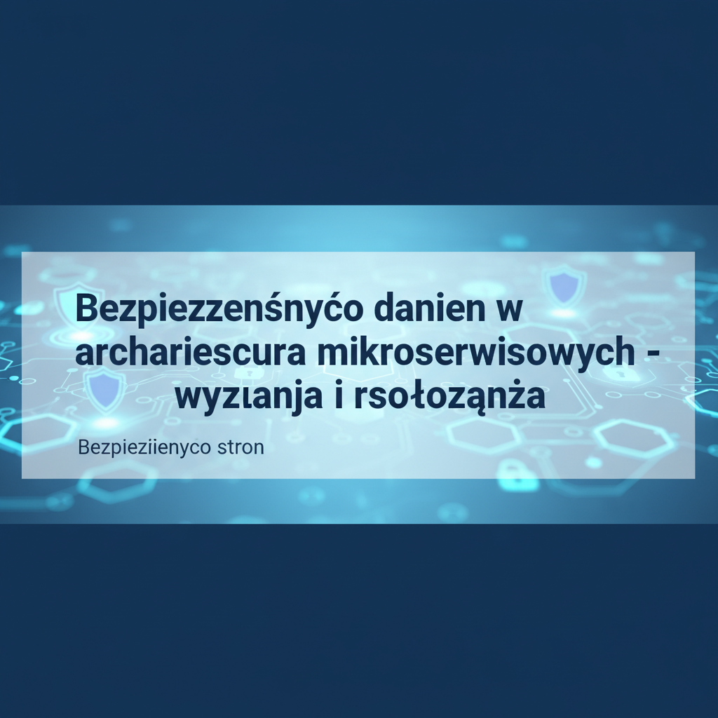 Bezpieczeństwo danych w architekturach mikroserwisowych ó wyzwania i rozwiązania