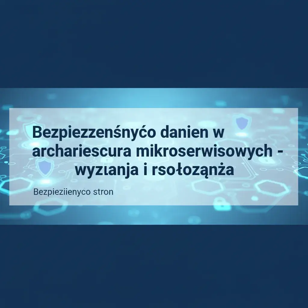 Bezpieczeństwo danych w architekturach mikroserwisowych – wyzwania i rozwiązania