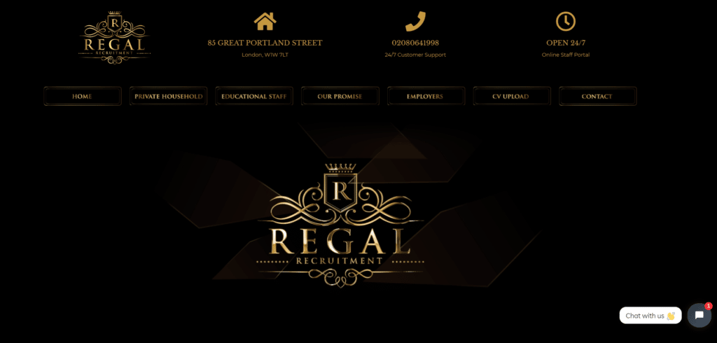 strona internetowa regal recruitment screenshot